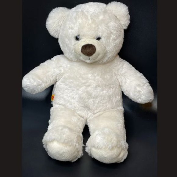 Build A Bear White / Cream Teddy Bear Brown Nose & Eyes 15" 2013 - Picture 12 of 12